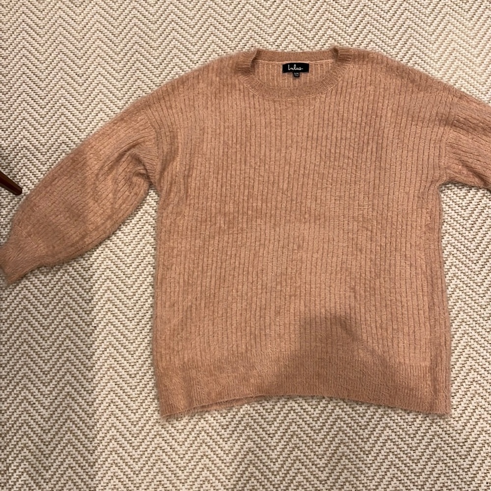 Blush pink sweater dress (or long sweater)!